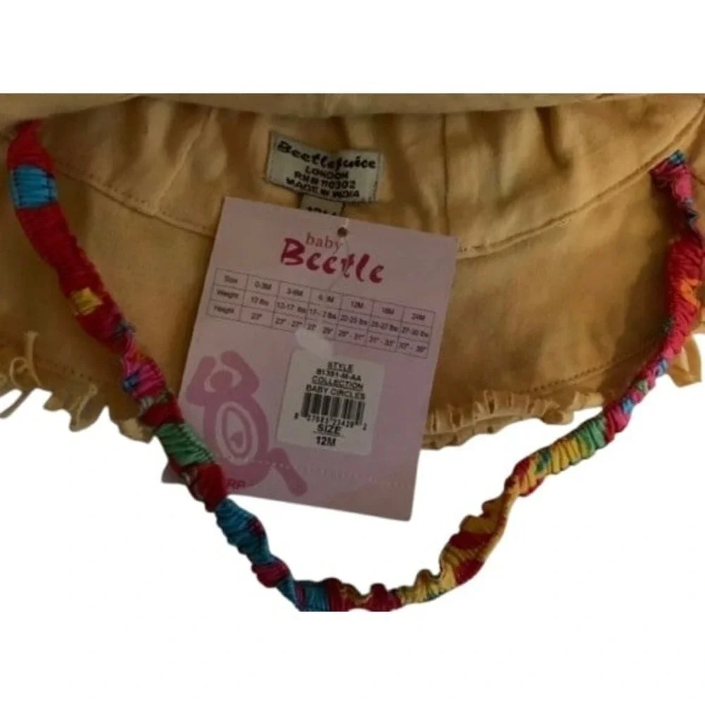 Baby Beetle Beetlejuice Girls Sun Hat NWT 12‎ Months Multicolor